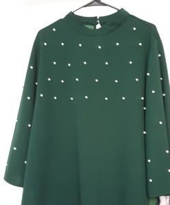 Long Sleeve Blouse w/Pearl Trim